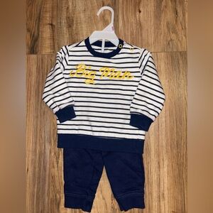 Carter’s Navy & White Striped 'Big Man' 2 piece set. 9m